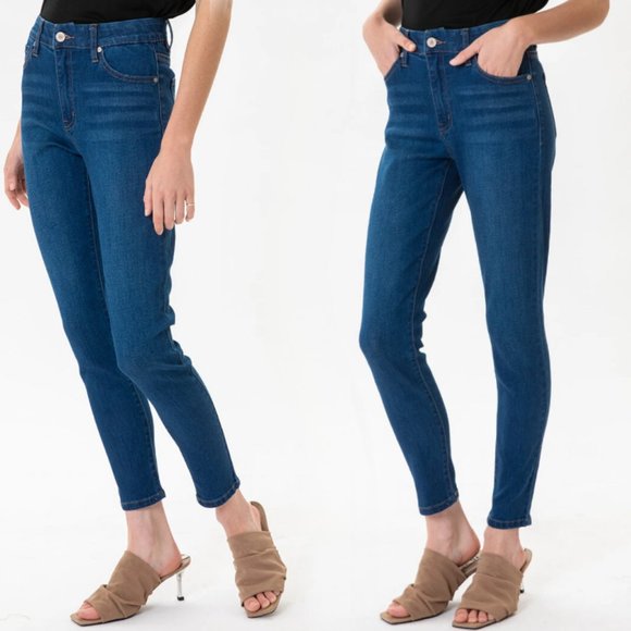 NWT KanCan Hayden High Rise Ankle Crop Skinny Dark Wash Jeans Size 30 - Picture 1 of 6